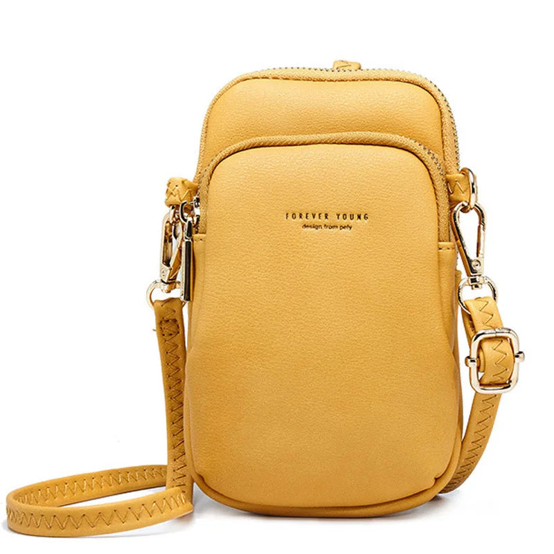 Women's Small Shoulder Bag with Cell Phone Pocket Crossbody Mini Messenger Purse