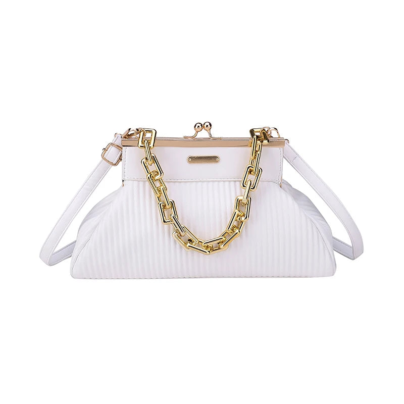 Small Shoulder Bag Thick Chain Handbag And Purse High Leather Women Tote Bags