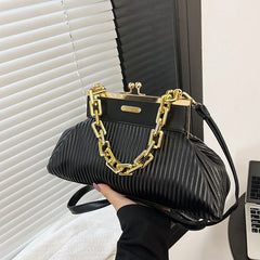 Small Shoulder Bag Thick Chain Handbag And Purse High Leather Women Tote Bags