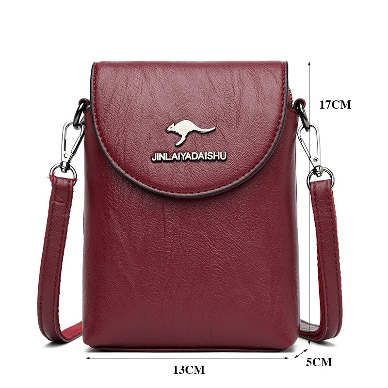Small Shoulder Bag for Smartphone Ladies Crossbody Bag Soft Leather
