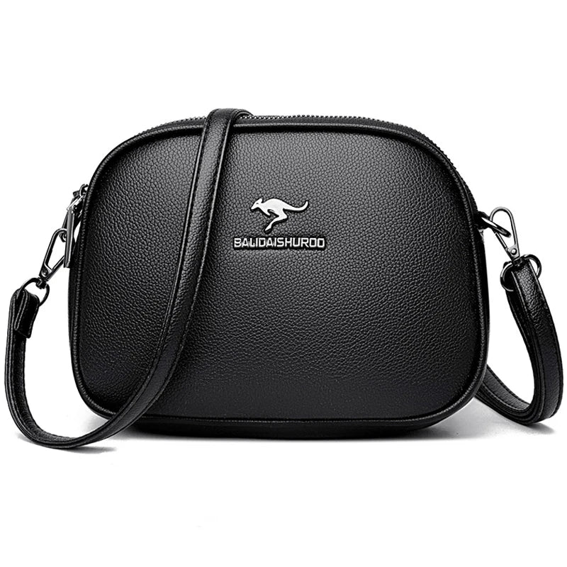 Small Solid Messenger Bags Women High Leather Messenger Bag Anti Theft Bag