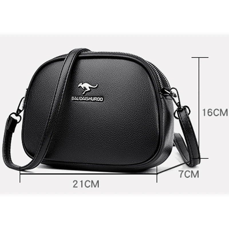 Small Solid Messenger Bags Women High Leather Messenger Bag Anti Theft Bag