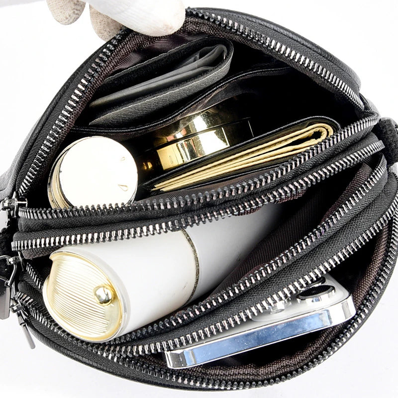 Small Solid Messenger Bags Women High Leather Messenger Bag Anti Theft Bag
