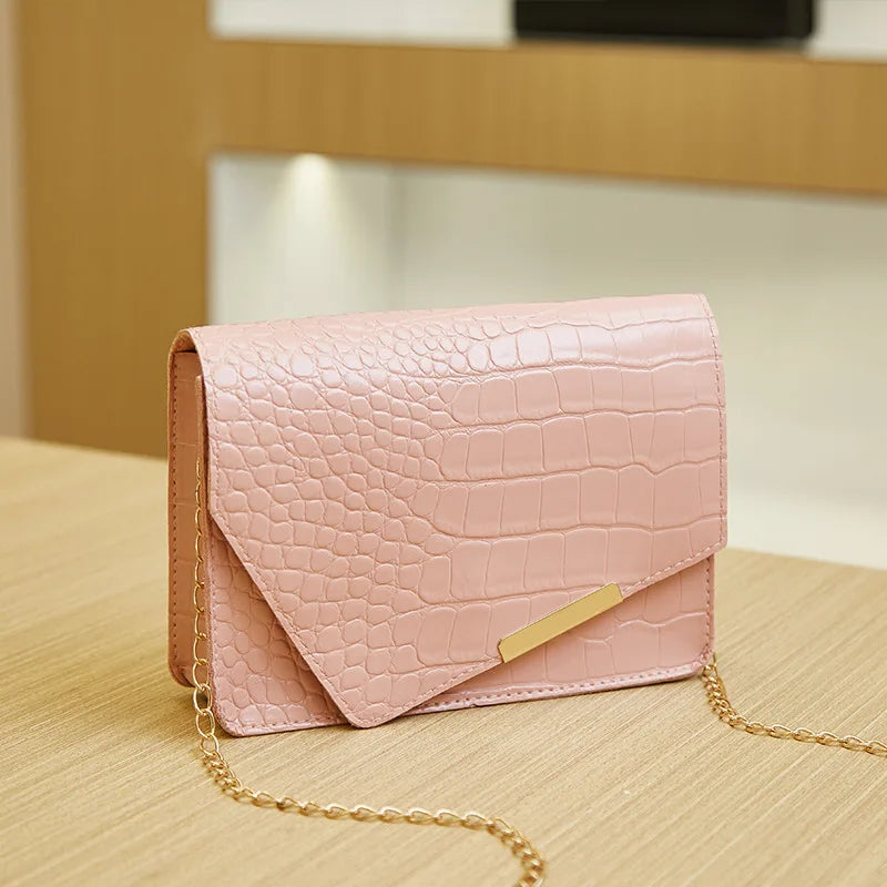 Small Square Bag Lady's Grace One Shoulder Crossbody Bag Solid