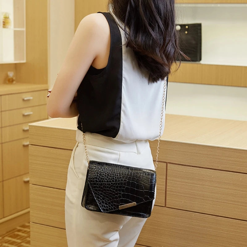 Small Square Bag Lady's Grace One Shoulder Crossbody Bag Solid