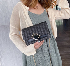 Small Square Bag Women's Handbag PU Leather Chain Mobile Phone Purse Shoulder Ba