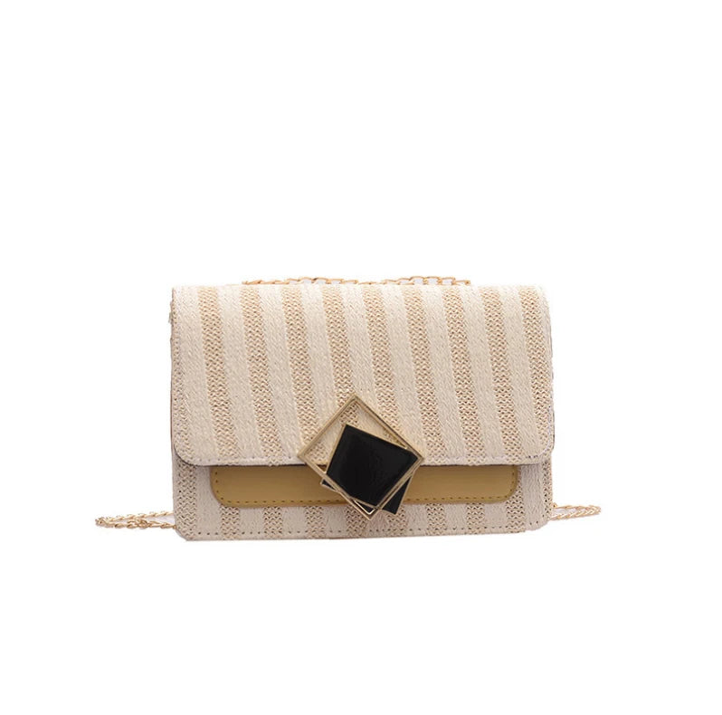 Small Square Bag Women's Handbag PU Leather Chain Mobile Phone Purse Shoulder Ba