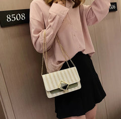 Small Square Bag Women's Handbag PU Leather Chain Mobile Phone Purse Shoulder Ba