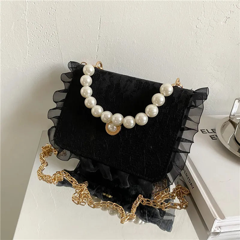 Square Pearl Handbag Crossbody Summer Shoulder