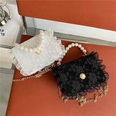 Square Pearl Handbag Crossbody Summer Shoulder