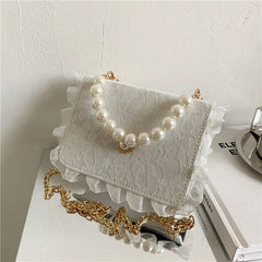 Square Pearl Handbag Crossbody Summer Shoulder