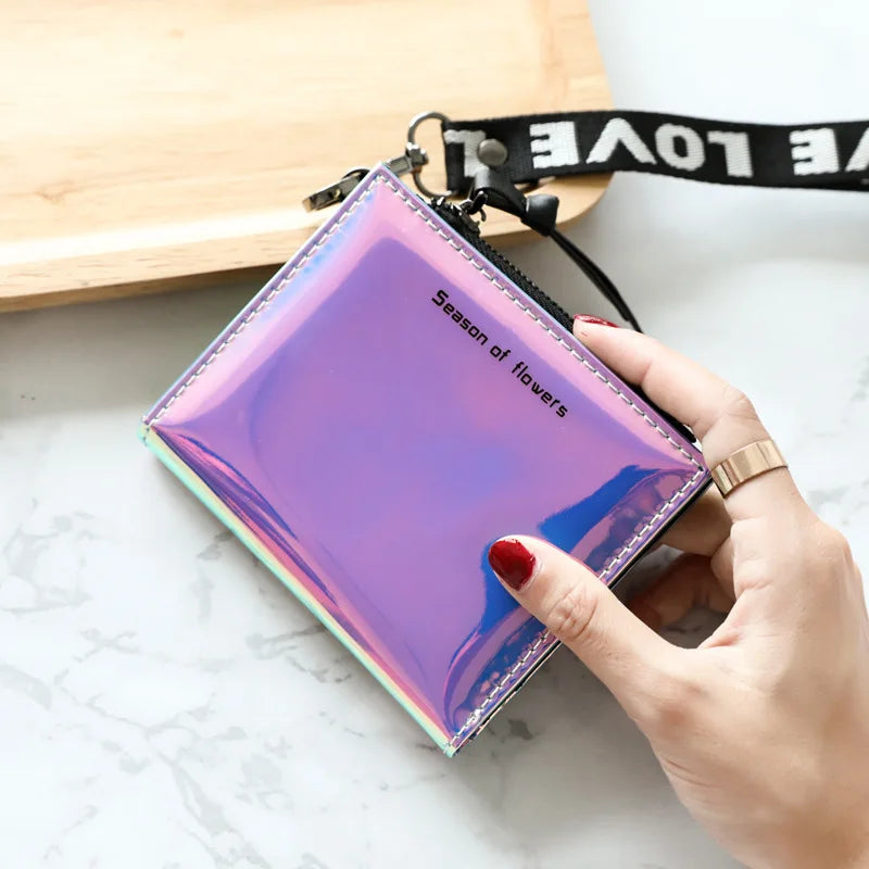 Small Wallet Women Short Wristlet Thin Purses Ladies Money Bag