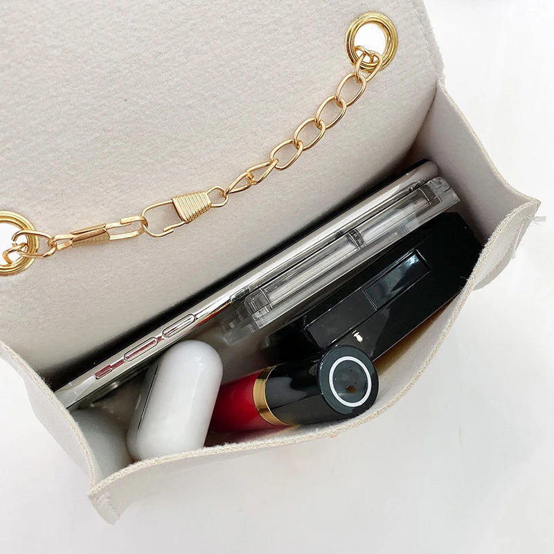 Small Women Handbags Chain Shoulder Bag PU Mini Clutch Purse