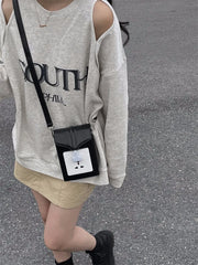 Socket Women Shoulder Bag Small Square Crossbody Bag PU Leather Female Purse Han