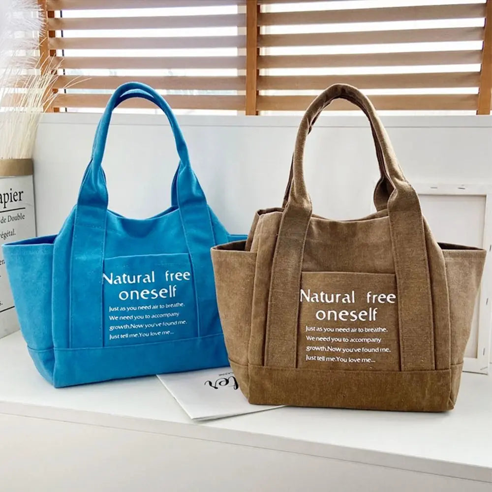 Casual Canvas Shoulder Bag Shopping Handbag