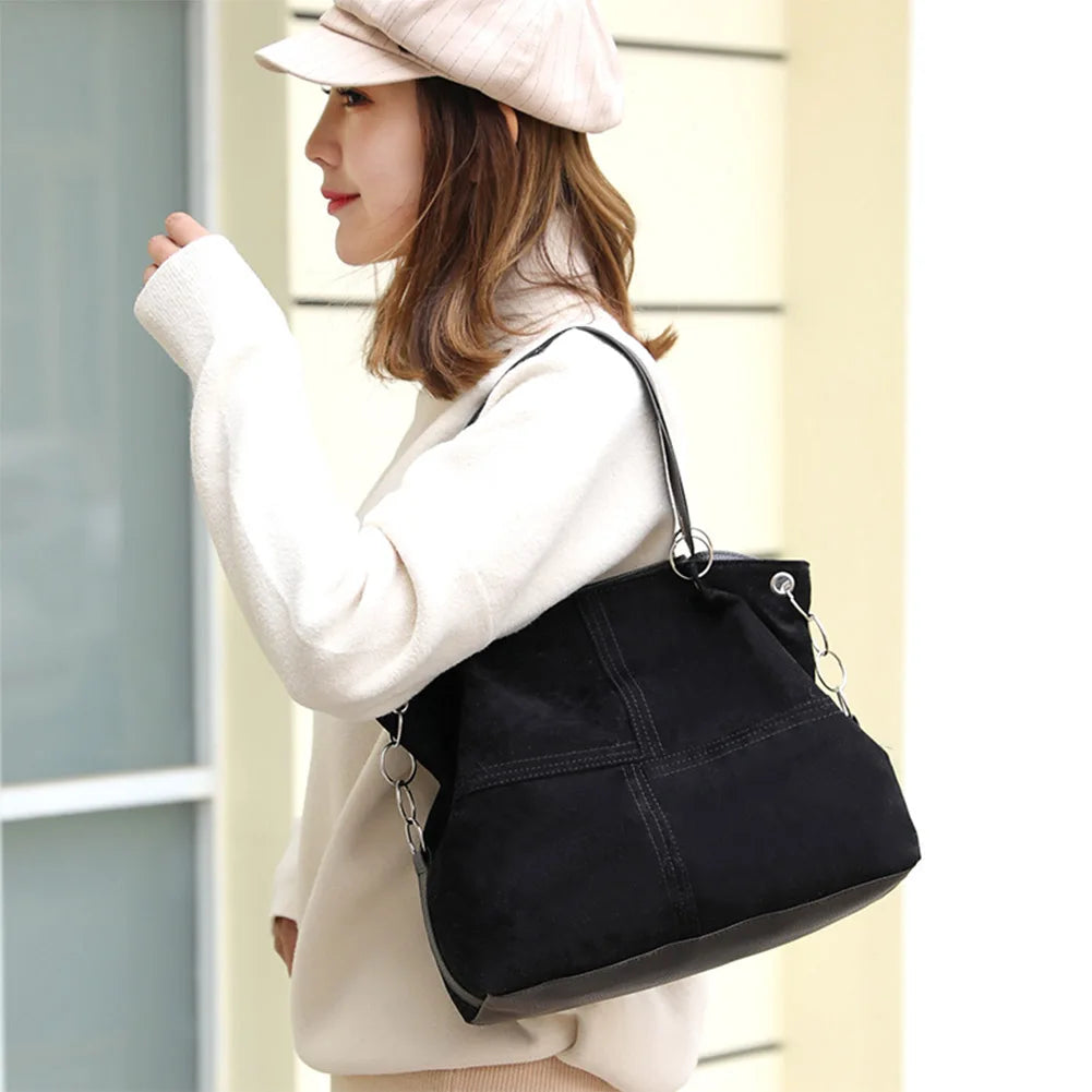 Corduroy Leather Shoulder Messenger Handbag for Women