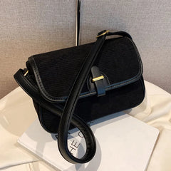 Corduroy Messenger Bag Women Shoulder Retro Handbag Lady