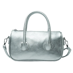 Soft-Faced PU Zipper Handbag Women Solid Square Diagonal Bag