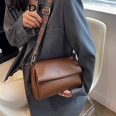 Soft PU Tote Crossbody Bag Square Shopper Purse Clutch