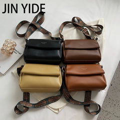 Soft PU Tote Wide Strap Crossbody Bags for Women