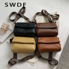 Soft PU Tote Crossbody Bag Square Shopper Purse Clutch