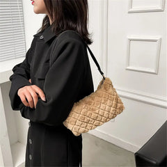 Soft Plush Shoulder Bags Casual Totes Underarm Bags
