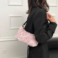 Soft Plush Shoulder Bags Casual Totes Underarm Bags