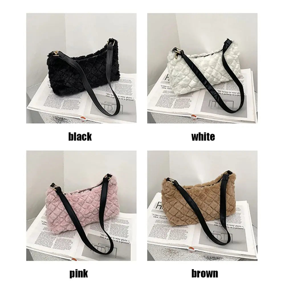 Soft Plush Shoulder Bags Casual Totes Underarm Bags