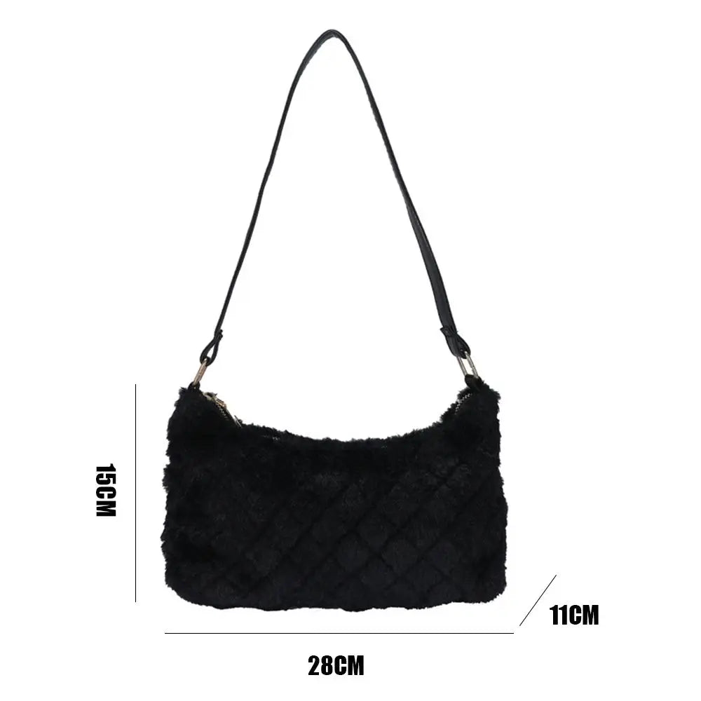 Soft Plush Shoulder Bags Casual Totes Underarm Bags