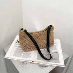 Soft Plush Shoulder Bags Casual Totes Underarm Bags