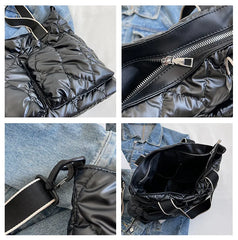 Women Winter Down Shopper Bag Padded Shoulder Bag Large Capacity