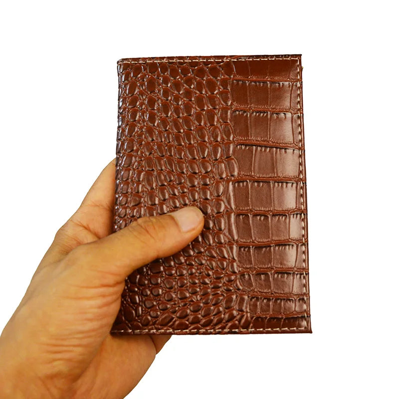 Crocodile Grain PU Leather Passport Holder Blank Cover