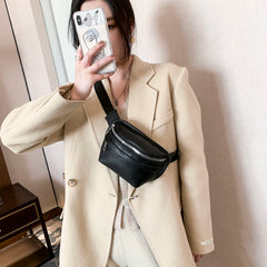 Solid Chest Fanny Bag Women Street Waist Bags Female Belt Crossbody Packs