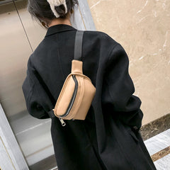 Solid Chest Fanny Bag Women Street Waist Bags Female Belt Crossbody Packs