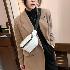 Solid Chest Fanny Bag Women Street Waist Bags Female Belt Crossbody Packs