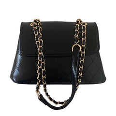 Women's Leather Chain Shoulder Bag Solid Crossbody Satchel