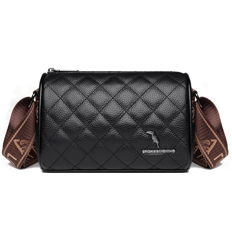 Solid Leather Shoulder Crossbody Bag For Women