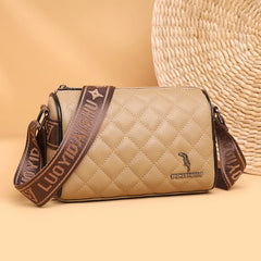 Solid Leather Shoulder Crossbody Bag For Women