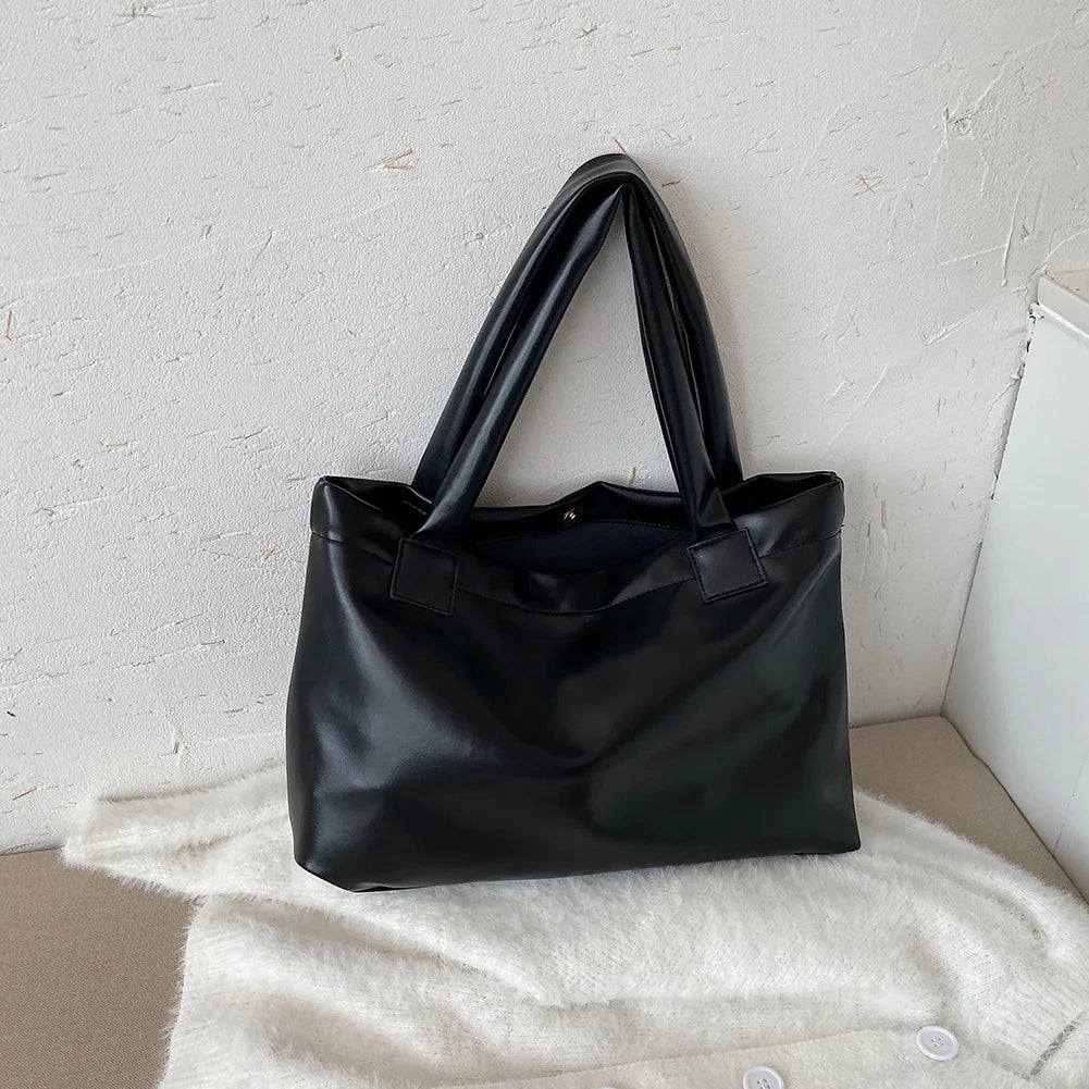 Large Capacity PU Leather Shoulder Purse Totes