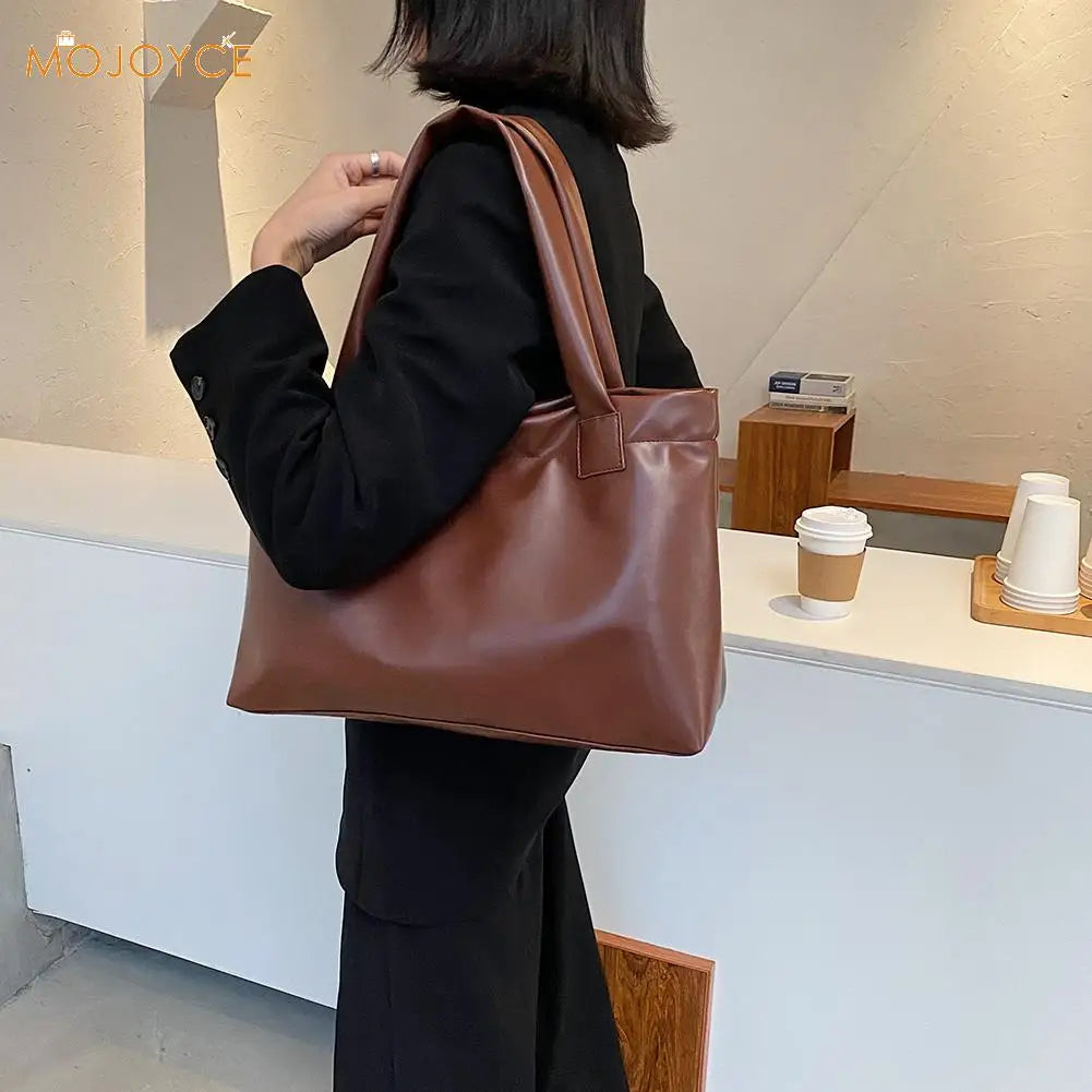 Large Capacity PU Leather Shoulder Purse Totes
