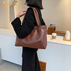 Large Capacity PU Leather Shoulder Purse Totes