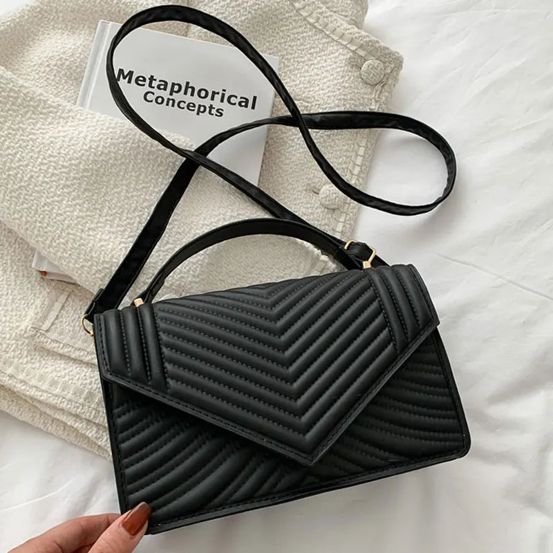 Soft Leather Crossbody Bag Retro Square Purses
