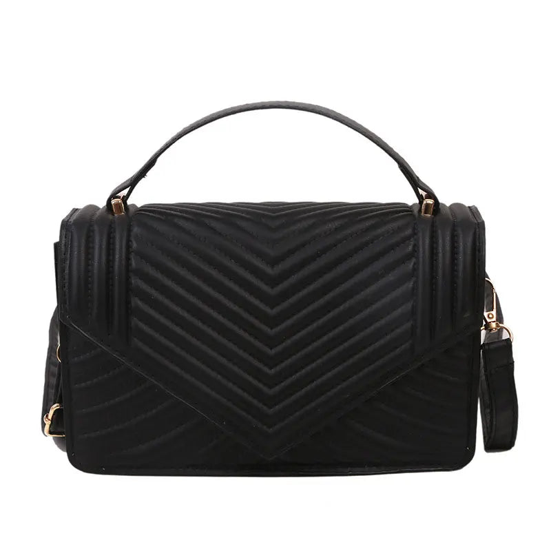 Soft Leather Crossbody Bag Retro Square Purses