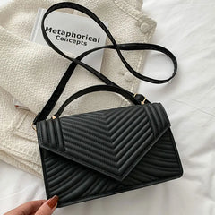 Soft Leather Crossbody Bag Retro Square Purses