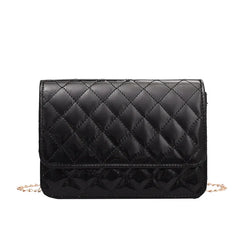 Solid Lingge PU Leather Bag Small Square Bag Shoulder Bag Women Crossbody Bag