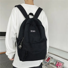 Solid Canvas Backpack for College Students Girls Travel Laptop Bag