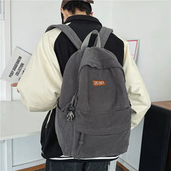 Solid Canvas Backpack for College Students Girls Travel Laptop Bag