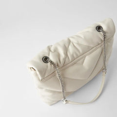 Stylish PU Leather Crossbody Bags with Chains Shoulder Strap