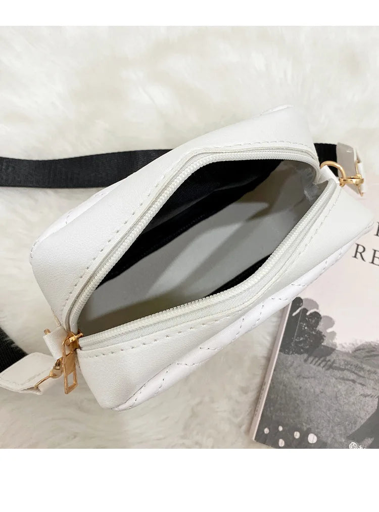 Leather Woven Crossbody Bag for Women Solid Shoulder Purse