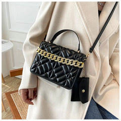 Vintage Chain Crossbody Bag for Women Small Shoulder Handbag